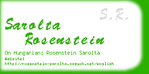 sarolta rosenstein business card